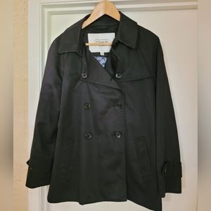 Coach Double Breasted Pea Coat- Black Sz Lg